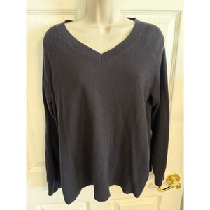 Lucky Brand V Neck Black Thin Sweater Women's M